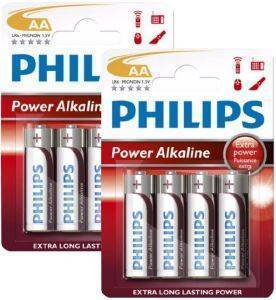  PHILIPS POWER ALAKLINE LR6P4B/10 AA 8
