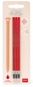 LEGAMI REFEP0006 REFILL ERASABLE PEN - RED - PACK 3 PCS