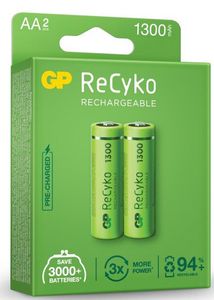 RECHARGEABLE BATTERY GP R6 AA 130AAHC-EB2 1300MAH NIMH 2PCS