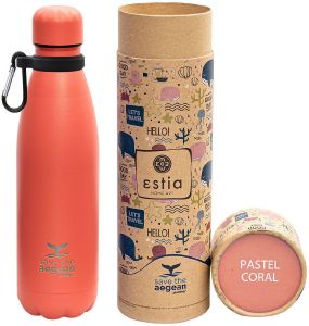   SAVE THE AEGEAN TRAVEL FLASK PASTEL CORAL 500ML