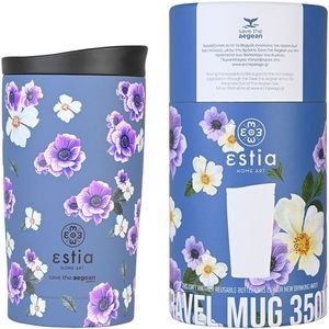   ESTIA SAVE THE AEGEAN TRAVEL MUG GARDEN BLUE (350ML)