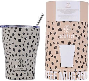   ESTIA SAVE THE AEGEAN COFFEE MUG LEOPARD TAUPE (350ML)