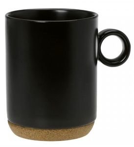  CRYSPO TRIO CORK MUG BLACK PORCELAIN  (300ML)