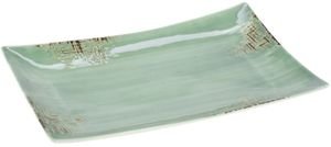  CRYSPO TRIO RECTANGULAR PLATTER GREEN  (38CM)