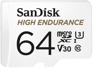 SANDISK SDSQQNR-064G-GN6IA HIGH ENDURANCE 64GB MICRO SDXC U3 V30 CLASS 10 WITH ADAPTER