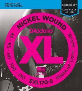    D'ADDARIO EXL170-5 XL SERIES LONG SCALE 5-STRING 45-130 NICKEL WOUND