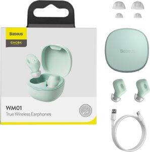 BASEUS ENCOK WM01 TWS TRUE WIRELESS BLUETOOTH HEADSET GREEN