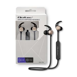 QOLTEC BT 5.0 JL SPORTS WIRELESS HEADPHONES MAGNETIC MICROPHONE BLACK