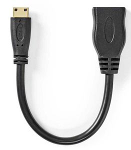 NEDIS CVGP34590BK02 HIGH SPEED HDMI CABLE WITH ETHERNET, HDMI MINI - HDMI FEMALE 0.2M BLACK