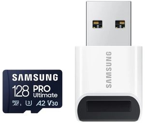 SAMSUNG MB-MY128SB/WW PRO ULTIMATE 128GB MICRO SDXC UHS-I U3 V30 A2 + USB READER