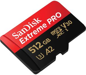 SANDISK SDSQXCD-512G-GN6MA EXTREME PRO 512GB MICRO SDXC U3 V30 A2 WITH ADAPTER