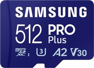 SAMSUNG MB-MD512SA/EU PRO PLUS 512GB MICRO SDXC 2023 UHS-I U3 V30 A2 + ADAPTER