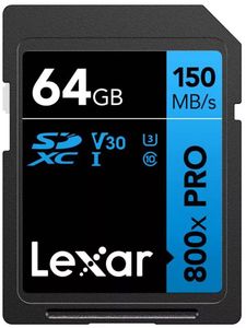 LEXAR HIGH-PERFORMANCE 800X PRO 64GB SDXC UHS-I C10 U3 V30 BLUE SERIES LSD0800P064G-BNNNG