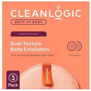   CLEANLOGIC BATH & BODY DUAL-TEXTURE BODY EXFOLIATORS - SENSITIVE SKIN - SET OF 3 3TMX