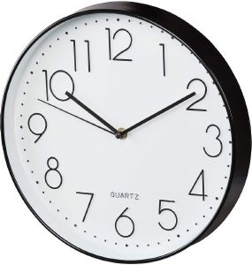 HAMA 186389 ELEGANCE WALL CLOCK, DIAMETER 30 CM, QUIET, BLACK/WHITE