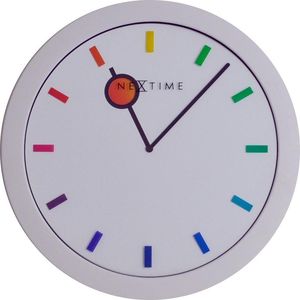 NEXTIME CLOCK 3048 COLOR CHANGE 28CM WALL WHITE/ MULTI-COLOR