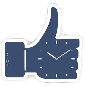 NEXTIME CLOCK 3072BL THUMBS UP 40.5X41.5CM WALL BLUE/ SILVER