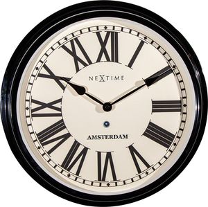 NEXTIME CLOCK 3129ZW AMSTERDAM G404 CM WALL BLACK