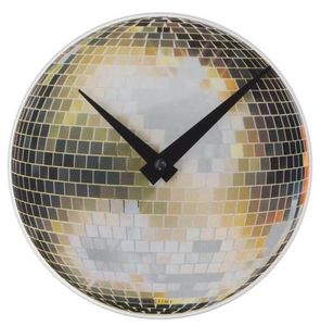 NEXTIME CLOCK 5172 LITTLE DISCO 20CM WALL SILVER