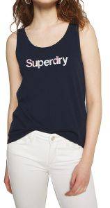 TOP SUPERDRY SWISS LOGO EMB CLASSIC VEST W6010056A ΣΚΟΥΡΟ ΜΠΛΕ