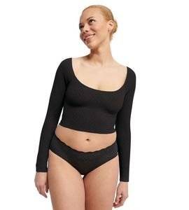 CROP SLOGGI ZERO FEEL BLISS LONG SLEEVE TOP ΜΑΥΡΟ (XS)
