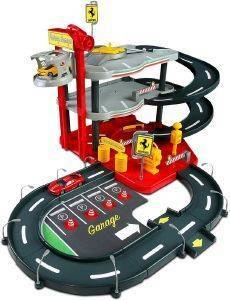  BBURAGO FERRARI 1/43 RACE & PLAY PARKING GARAGE WITH 2 CARS [18/31204]