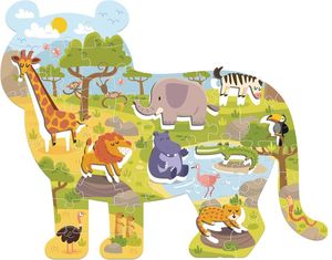 PUZZLE LUNA ΖΩΑ ΖΟΥΓΚΛΑΣ 48 ΤΜΧ ΜΕ 8 ΣΧΗΜΑΤΑ