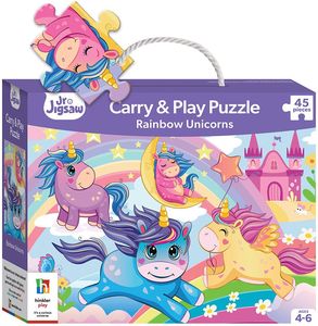 CARRY & PLAY JUNIOR JIGSAW RAINBOW UNICORNS