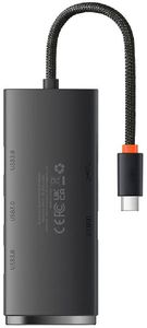 BASEUS LITE SERIES HUB 4X USB 3.0 + TYPE-C 25CM BLACK