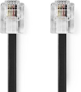 NEDIS TCGP90200BK50 TELECOM CABLE RJ11 MALE - RJ11 MALE 5M BLACK