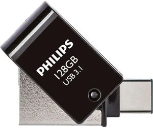 PHILIPS 2-IN-1 128GB USB 3.1 + TYPE-C OTG FLASH DRIVE MIDNIGHT BLACK FM12DC152B/00