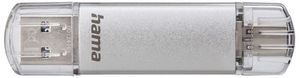 HAMA 124162 C-LAETA USB FLASH DRIVE, TYPE-C USB 3.1/USB 3.0, 32 GB, 40 MB/S, SILVER