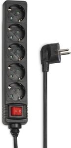 HAMA 137267 POWER STRIP 5-WAY WITH SWITCH 1.4 M BLACK