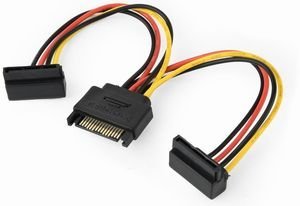 CABLEXPERT CC-SATAM2F-02 SATA POWER SPLITTER CABLE WITH ANGLED OUTPUT CONNECTORS 0.15M