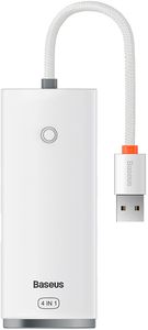 BASEUS LITE SERIES HUB 4IN1 USB TO 4X USB 3.0 25CM WHITE