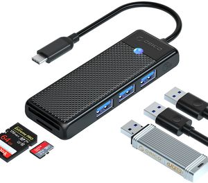 ORICO PAPW3AT-C3-015-BK-EP HUB 4IN1 USB A3.0X3+TF/SD3.0X1