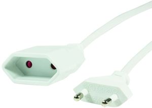 LOGILINK CP126 POWER CORD EXTENSION EURO CEE 7/16 PLUG TO SOCKET 2M WHITE