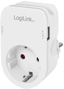LOGILINK PA0259 SOCKET ADAPTER 1X CEE 7/3 1X USB-A , 1X USB-C