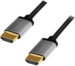LOGILINK CHA0102 HDMI CABLE A/M TO A/M 4K/60 HZ ALU BLACK/GREY 3M