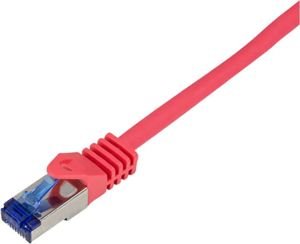 LOGILINK PATCH CABLE CAT.6A S/FTP ULTRAFLEX 3P/GHMT CERTIFIED, RED  0.25M