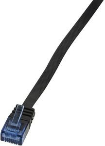 LOGILINK PATCH CABLE FLAT CAT.5E U/UTP, BLACK,  15M