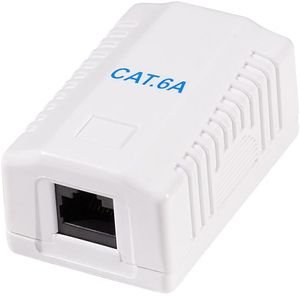 LOGILINK NP0100 CAT.6A WALL OUTLET 1X RJ45 UNSHIELDED PURE WHITE