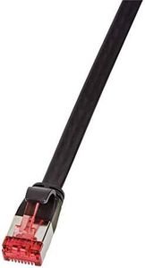 LOGILINK PATCH CABLE FLAT CAT.6A SHIELDED  1M BLACK
