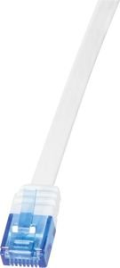 LOGILINK PATCH CABLE FLAT CAT.6 U/UTP WHITE  1M, SLIMLINE