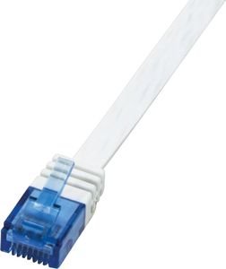 LOGILINK PATCH CABLE FLAT CAT.6 U/UTP WHITE  5M, SLIMLINE