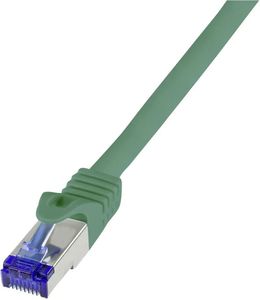 LOGILINK PATCH CABLE CAT.6A S/FTP ULTRAFLEX 3P/GHMT CERTIFIED, GREEN  0.5M