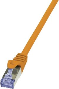 LOGILINK PATCH CABLE CAT.6A S/FTP ORANGE 1M PRIMELINE