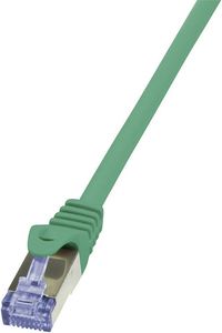 LOGILINK PATCH CABLE CAT.6A S/FTP GREEN  0,25M, PRIMELINE
