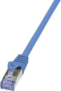LOGILINK PATCH CABLE CAT.6A S/FTP BLUE  0,25M, PRIMELINE