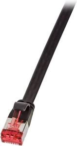 LOGILINK PATCH CABLE FLAT CAT.6A SHIELDED  3M BLACK